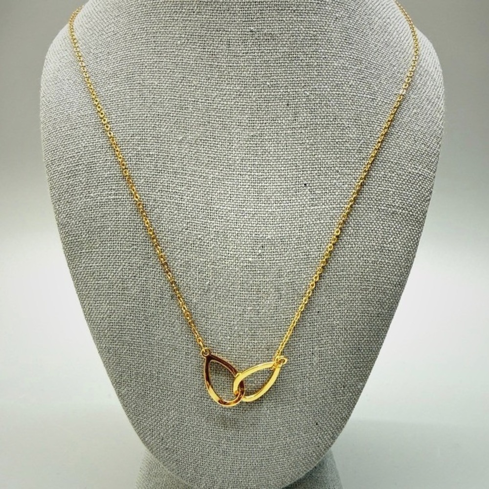 Gold Tone Infinity Necklace 21" Casual Everyday Dainty Understated Layer Simple